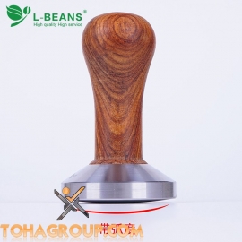 Cục nén cà phê tay cầm gỗ tốt 58mm L-beans Tamper gỗ mặt lồi L7